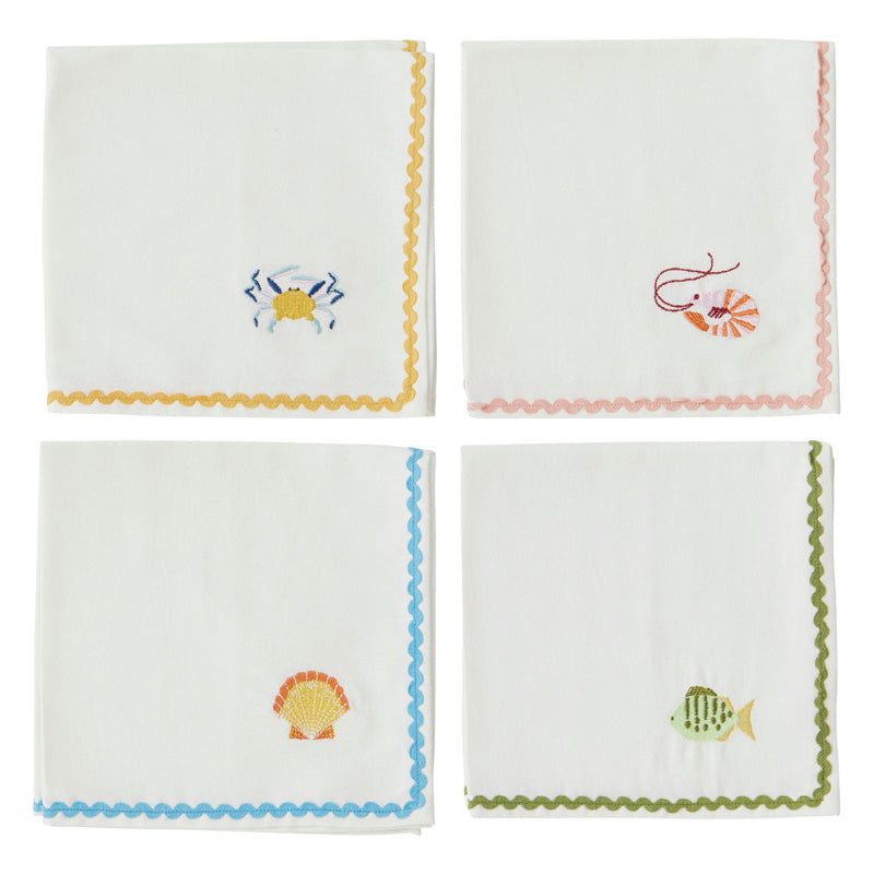 Shack Cotton Embroidered Napkins Set of 4