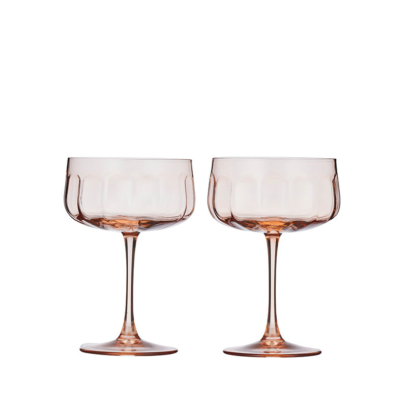 Studio Glass Coupes Peach Set of 2