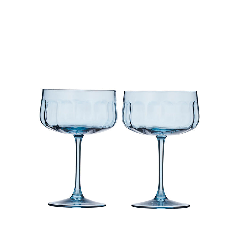 Studio Glass Coupes Denim Set of 2