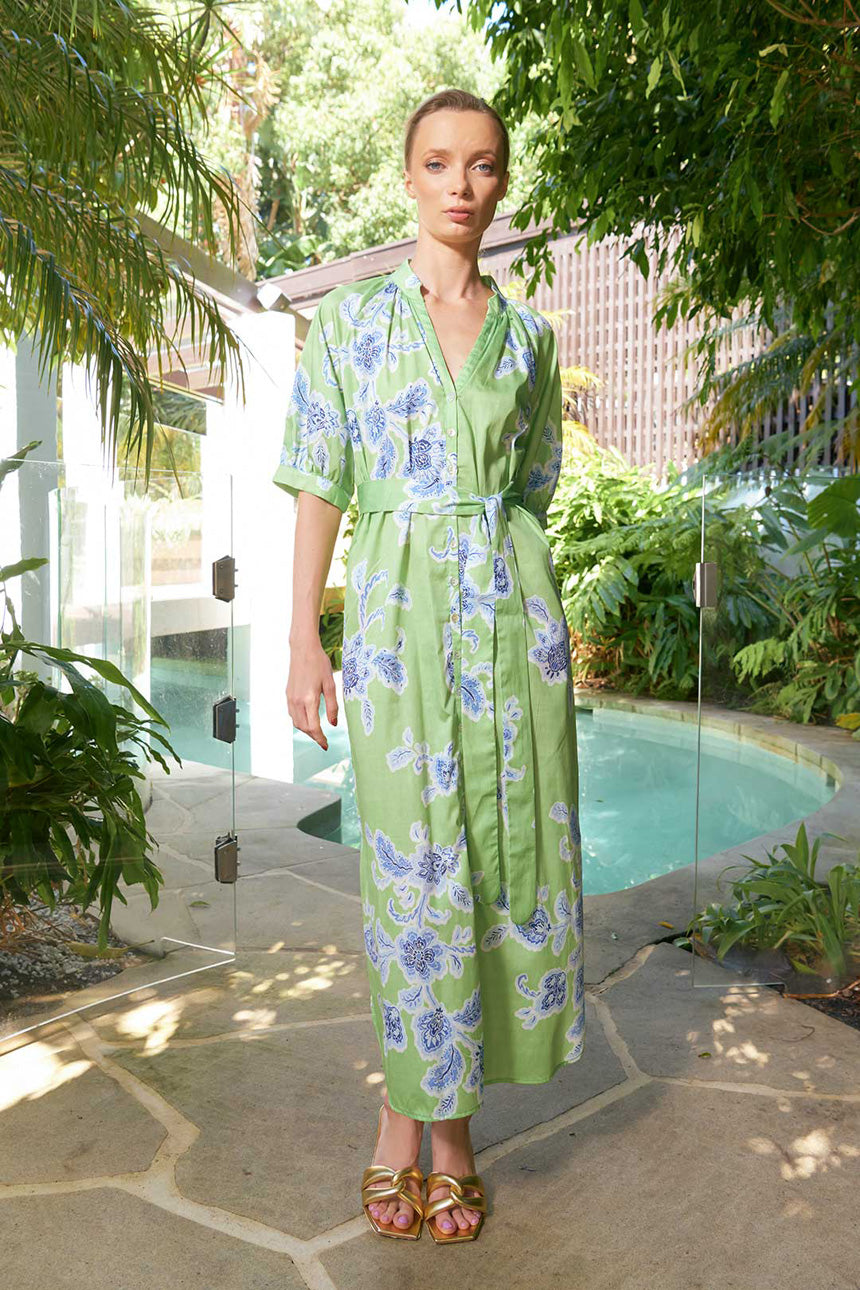 Taylor Sundance Ankle Dress Green