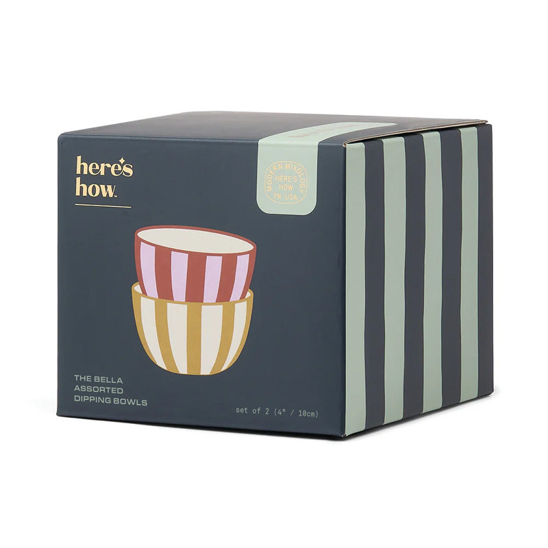 Bella Set of 2 Dipping Bowls Lilac/Rust + Ochre