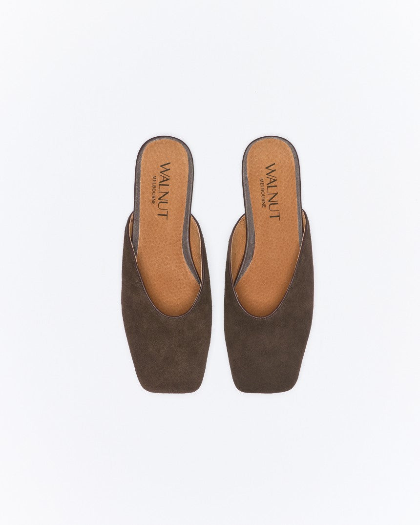Tyla Leather Mule Chocolate Sude