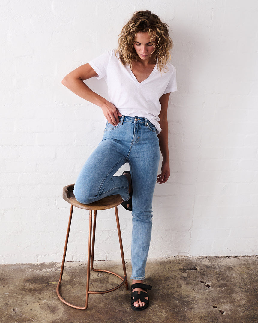 Vacay Long Jean 70's Blue