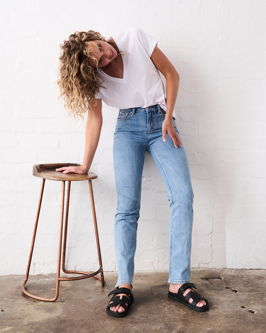 Vacay Long Jean 70's Blue