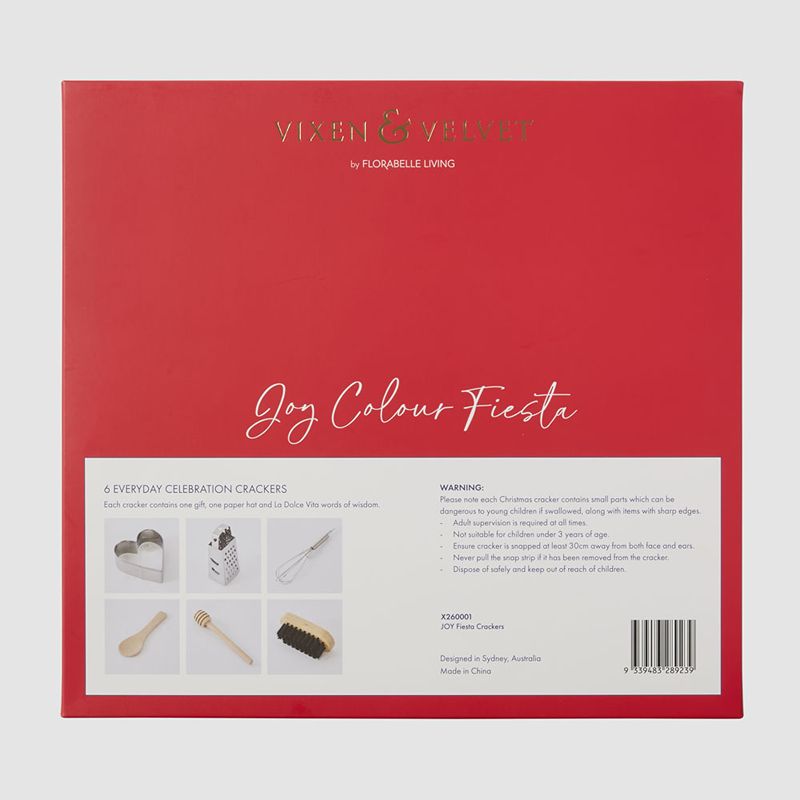 Joy Multi Pattern Christmas Crackers