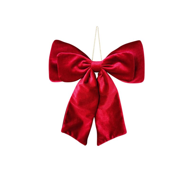 Hanging Bow Burgundy Velvet Small