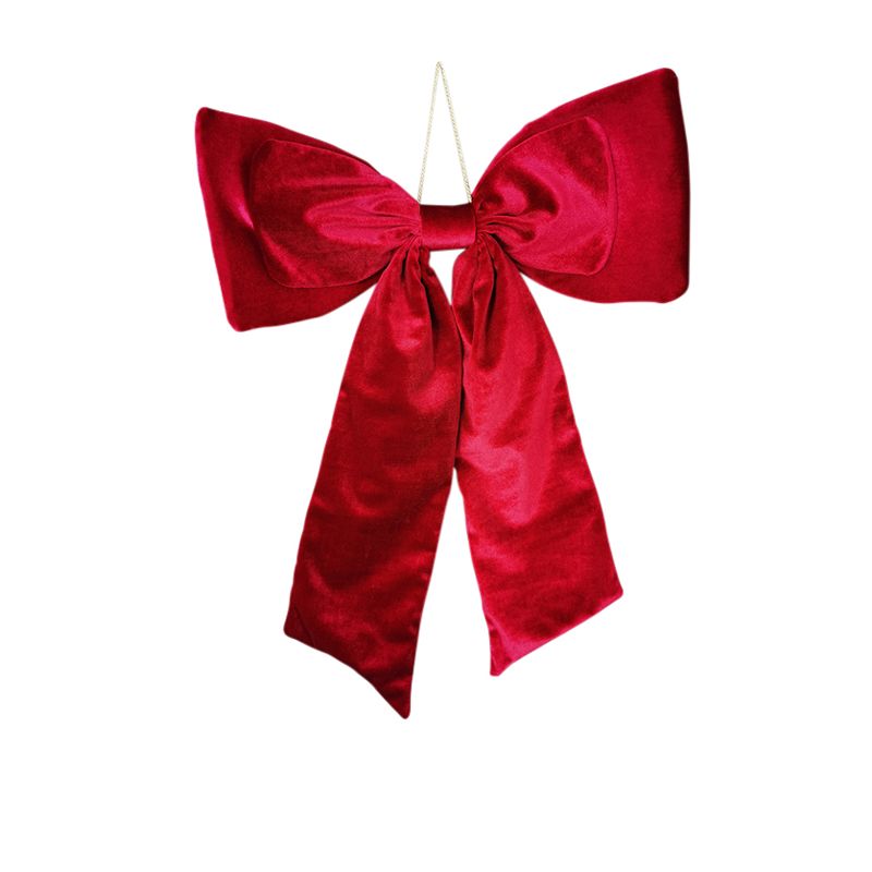Hanging Bow Burgundy Velvet Large
