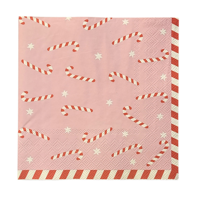 Candy Cane Paper Napkins Pack of 20