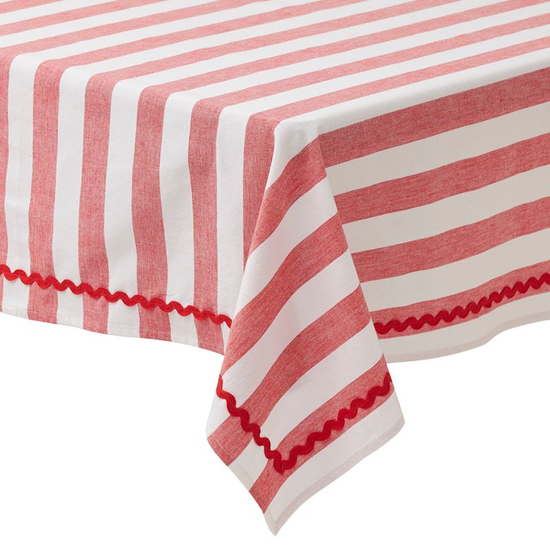 Wide Stripe Tablecloth Red/White