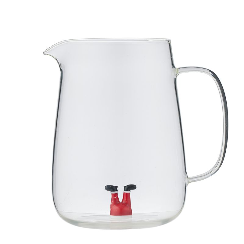Jolly Glass Jug Santa Legs