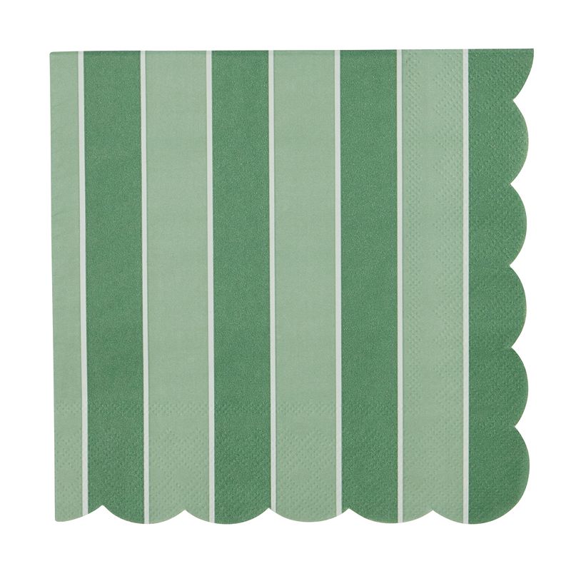 Green Stripe Paper Napkins 20 Pack