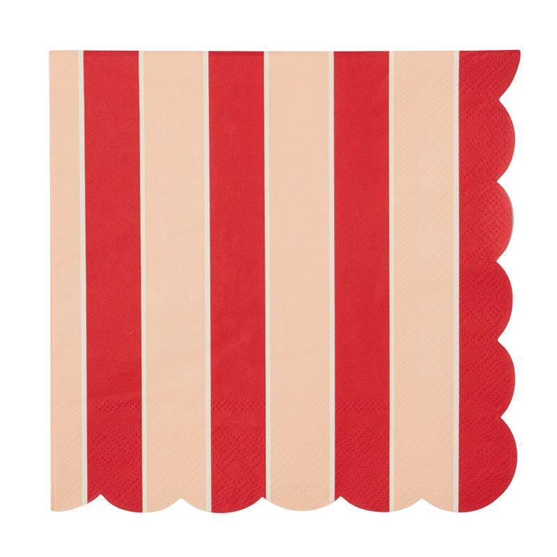 Red Stripe Paper Napkins 20 Pack