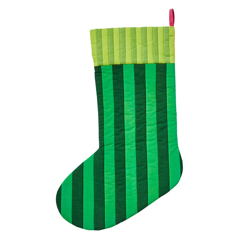 Stripe Christmas Stocking Green