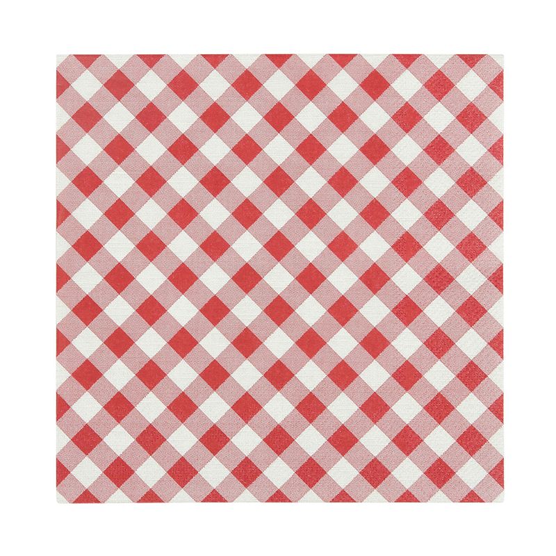 Gingham Red/White Paper Napkins 20 Pack