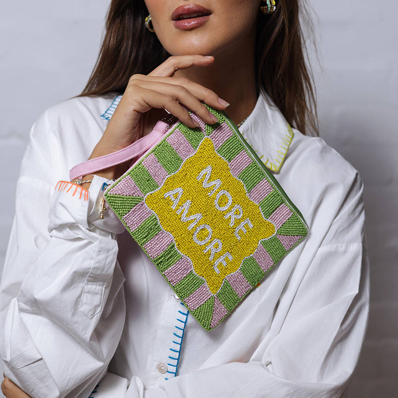 More Amore Beaded Purse Pink/Green/Lemon