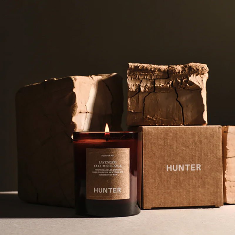 Find Addison Lavender + Cucumber + Sage Candle - Hunter Candles at Bungalow Trading Co.