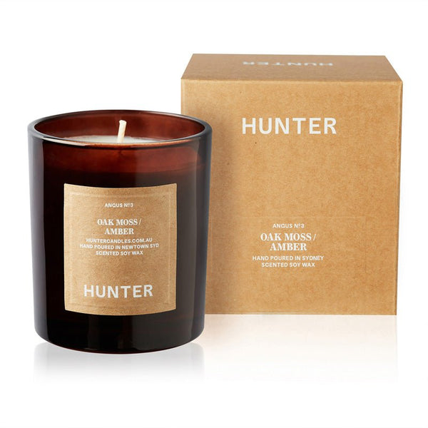 Find Angus Oak Moss + Amber Candle - Hunter Candles at Bungalow Trading Co.