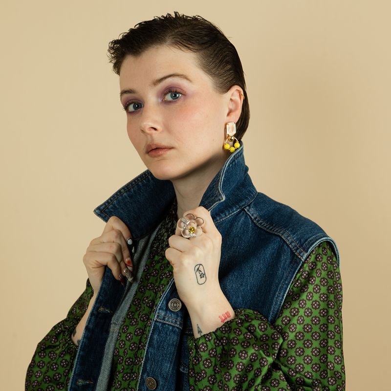 Bilboquet Short Earrings Yellow