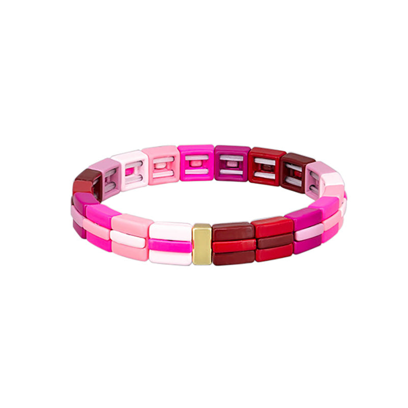 Pink Slim Tile Bracelet