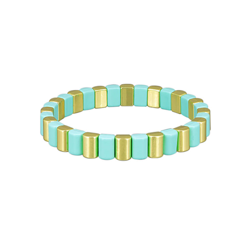 Green Scalloped Tile Bracelet