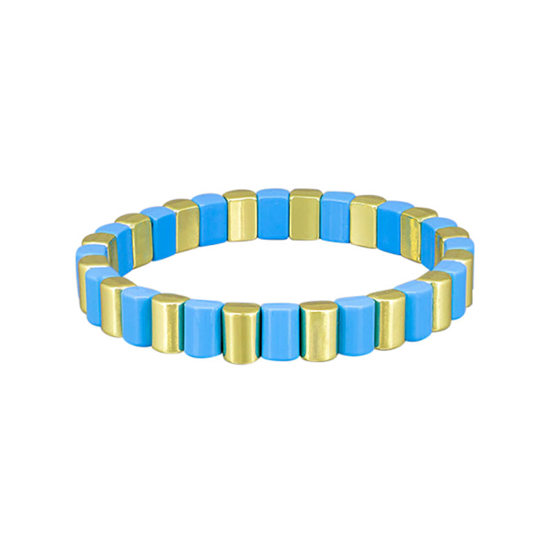 Blue Scalloped Tile Bracelet