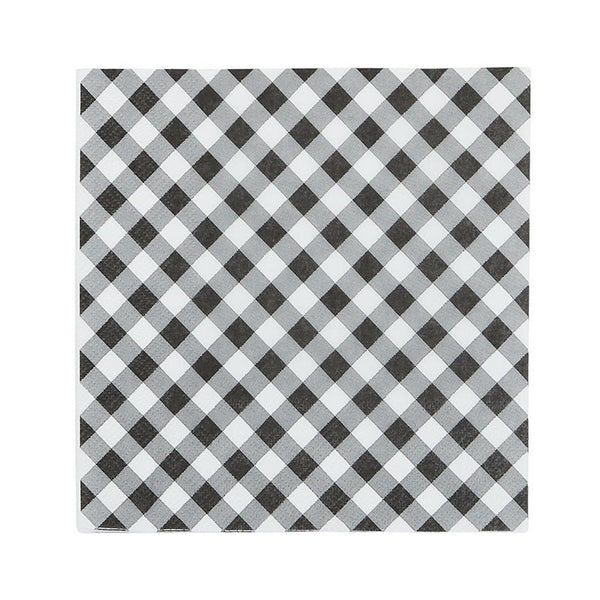 Find Black + White Gingham Paper Napkins Pack of 20 - Coast to Coast at Bungalow Trading Co.