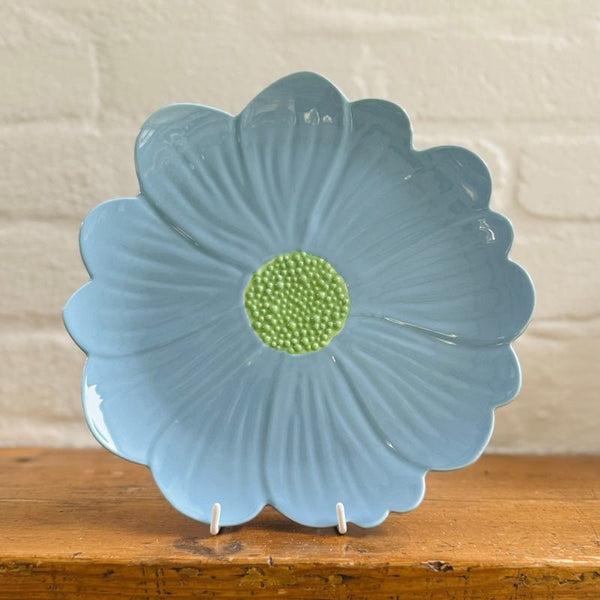 Find Blue and Green Flower Plate - Noss at Bungalow Trading Co.