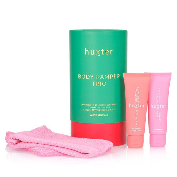 Find Body Pamper Trio Emerald Green with Pink - Huxter at Bungalow Trading Co.