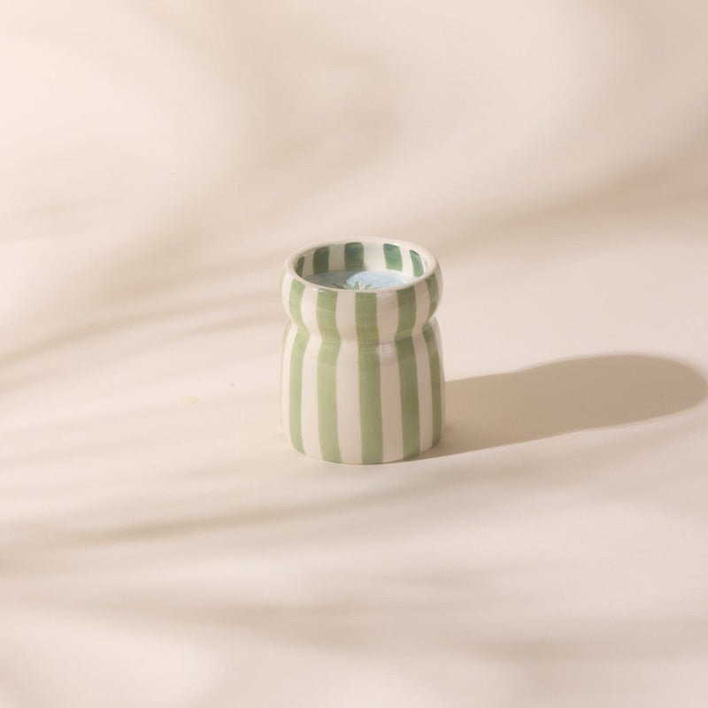 Find Cabana Sage Striped Bora Bora Candle - Designworks at Bungalow Trading Co.