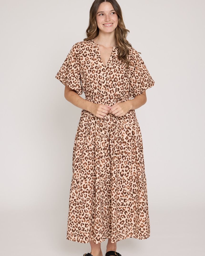 Camille Dress Femme Leopard