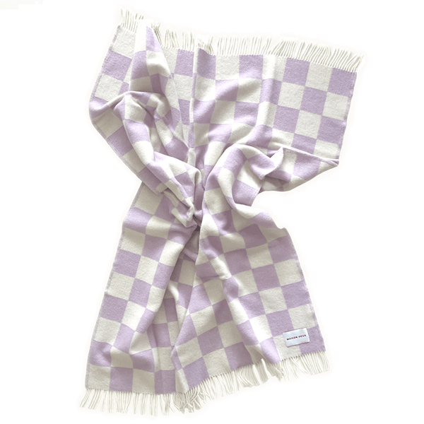 Checkerboard Blanket Lilac/White