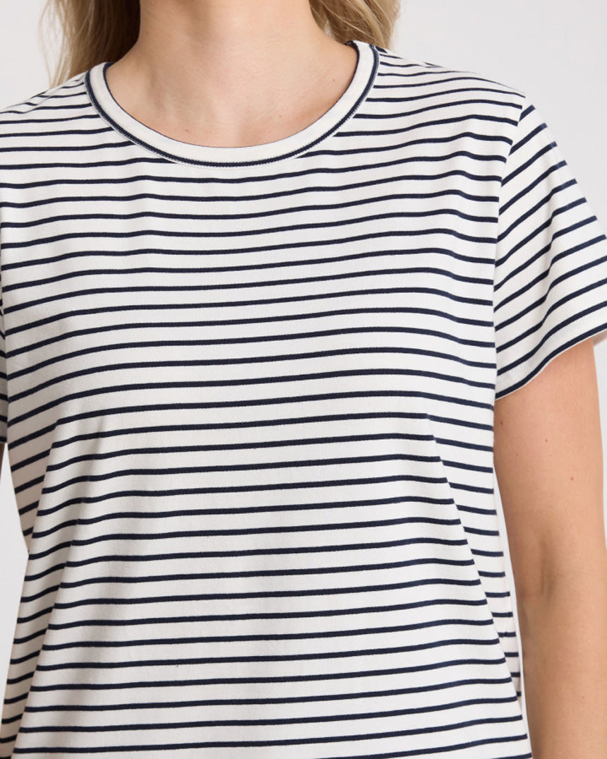 Classic Stripe Tee Navy/White