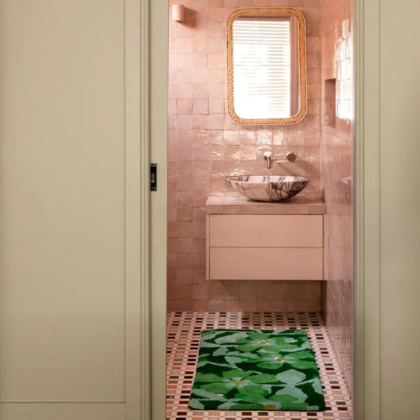 Find Cosmos Green Bath Mat Long - Bonnie & Neil at Bungalow Trading Co.