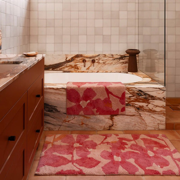 Find Cosmos Pink Bath Mat Long - Bonnie & Neil at Bungalow Trading Co.