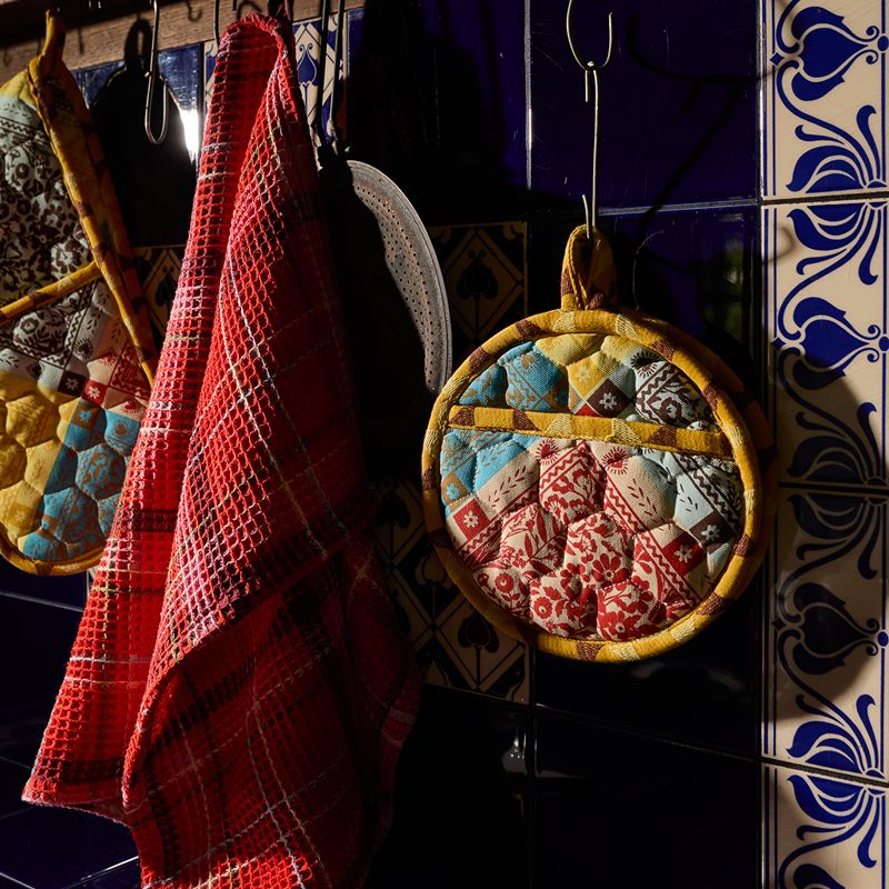 Frances Waffle Tea Towel Poppy