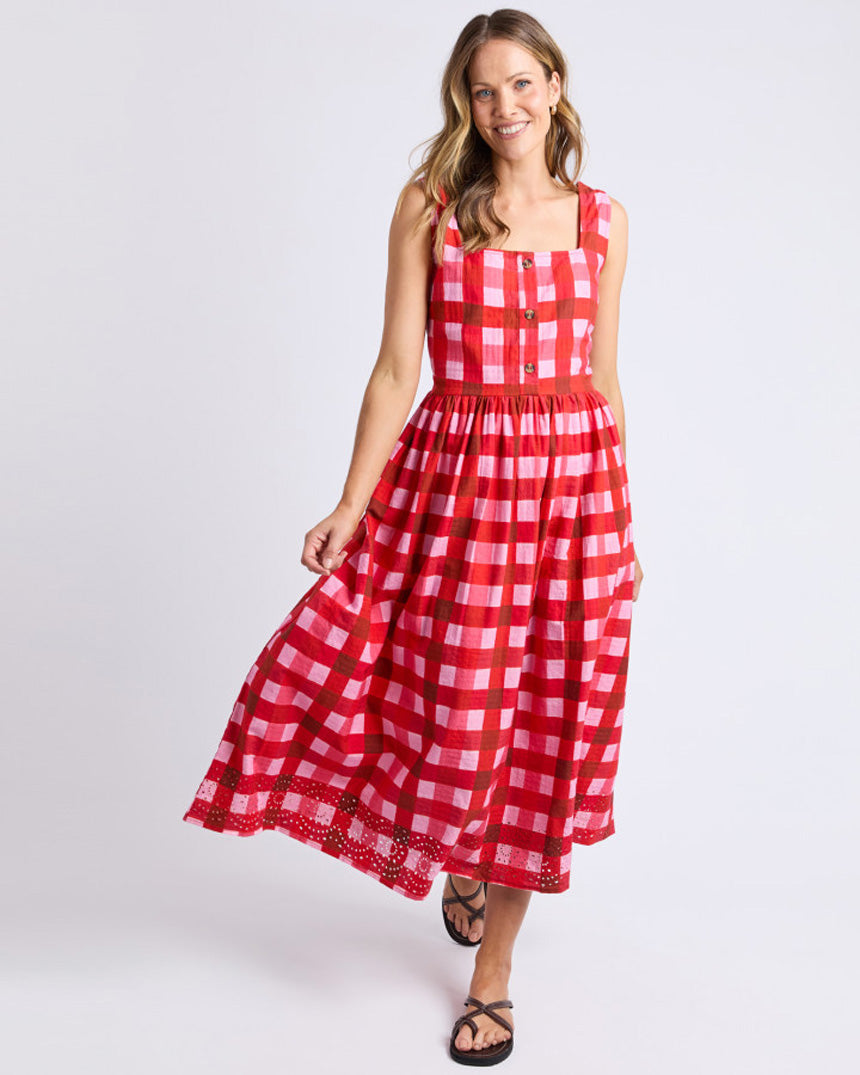 Edin Dress Poppy Check