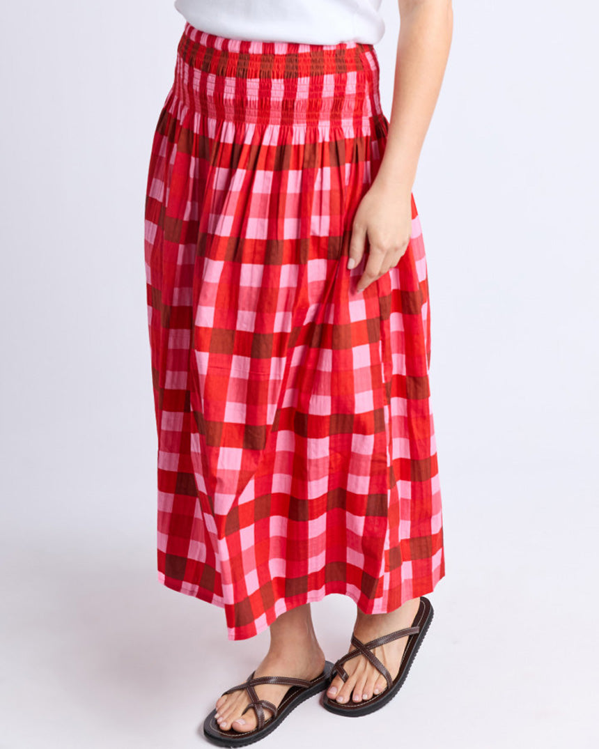 Edin Skirt Poppy Check