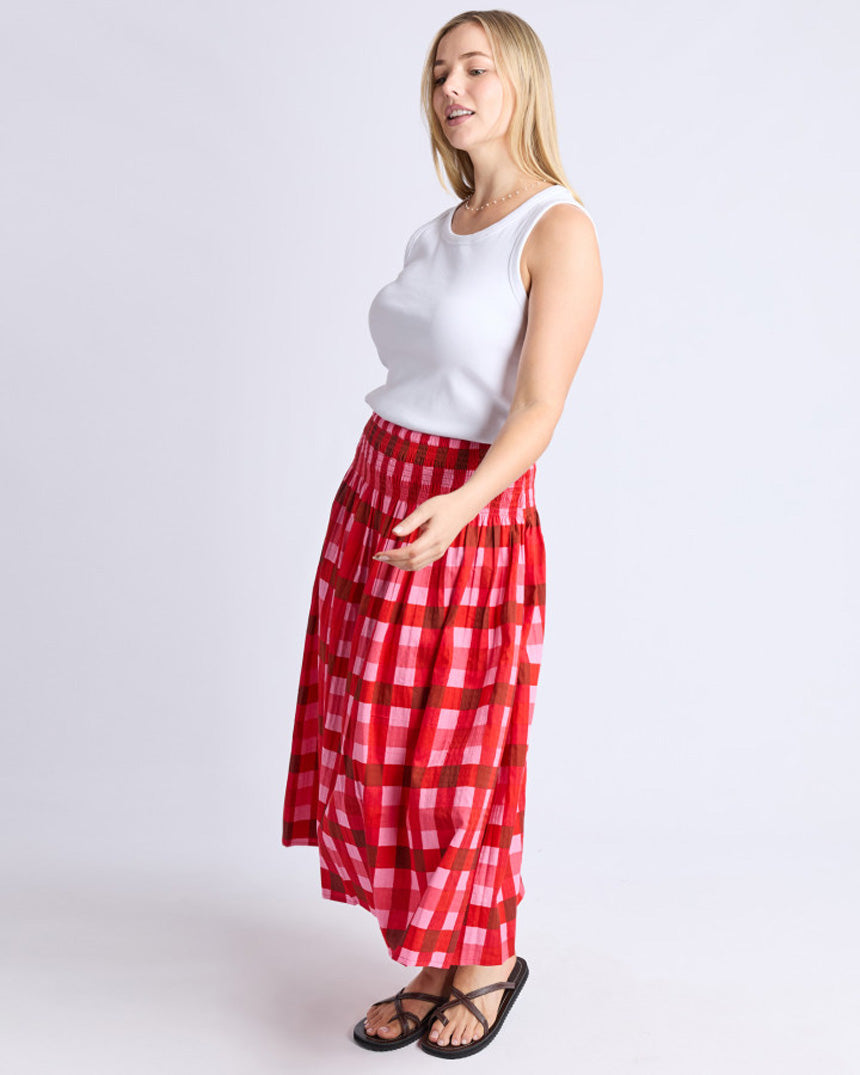 Edin Skirt Poppy Check
