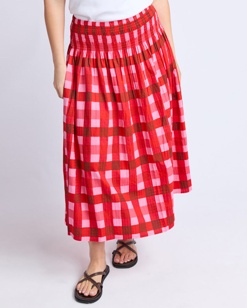 Edin Skirt Poppy Check