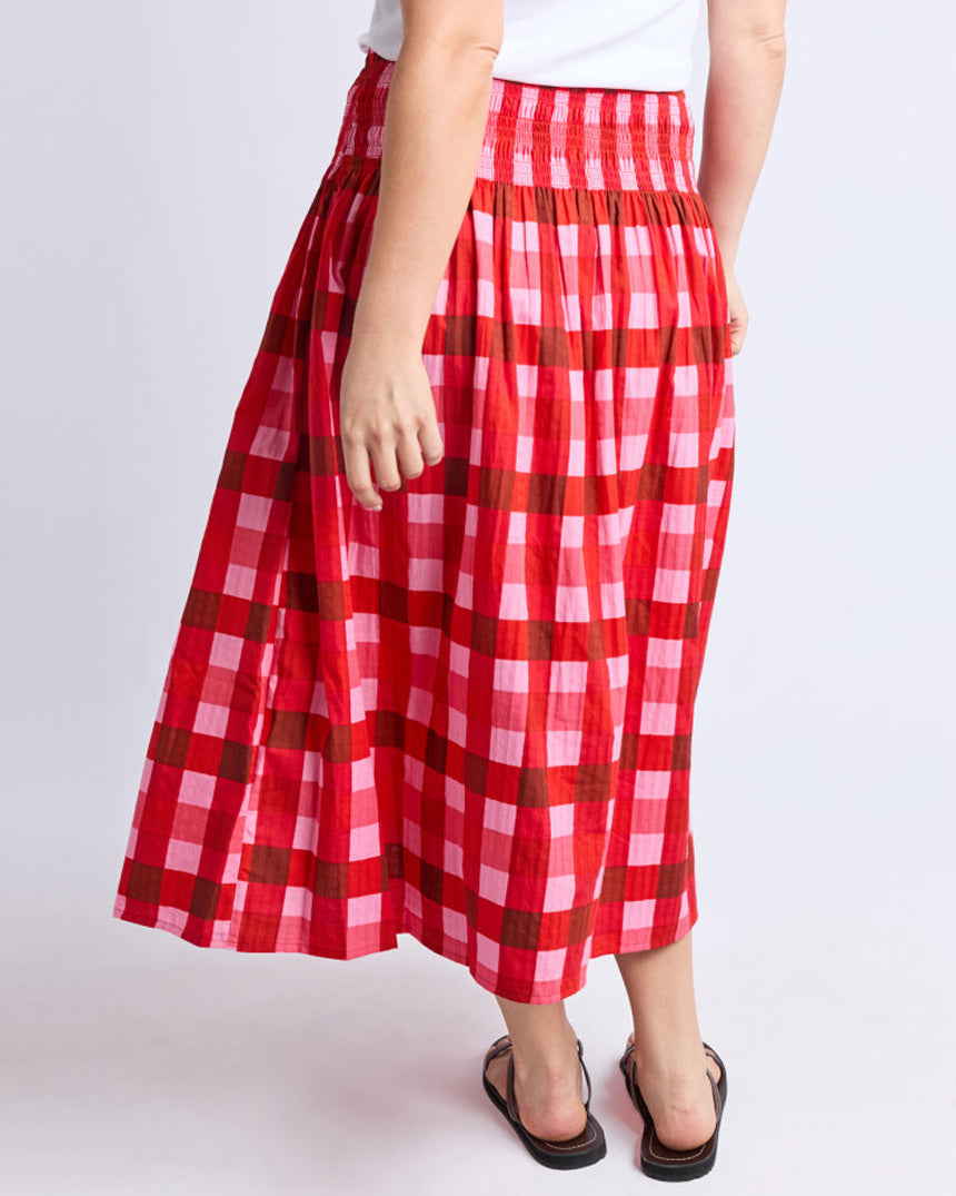 Edin Skirt Poppy Check
