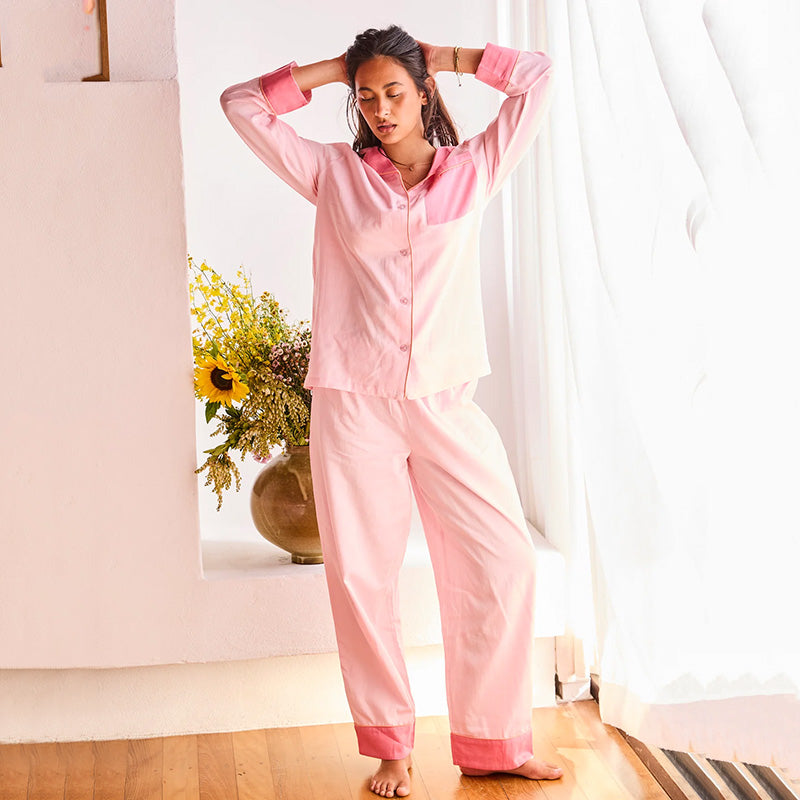 Glow In Pink Bamboo Cotton Pyjamas