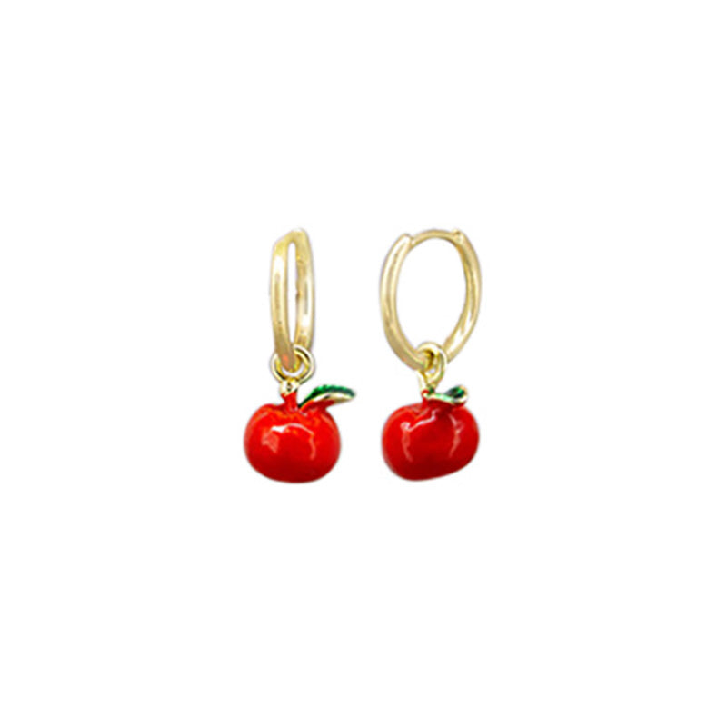 Apple Fruit Huggie Earrings