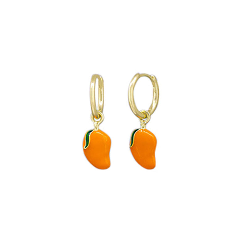Orange Fruit Huggie Earrings