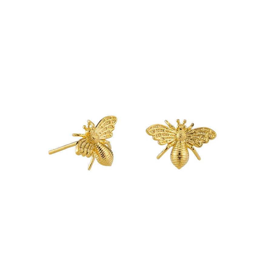 Honey Bee Gold Stud Earrings
