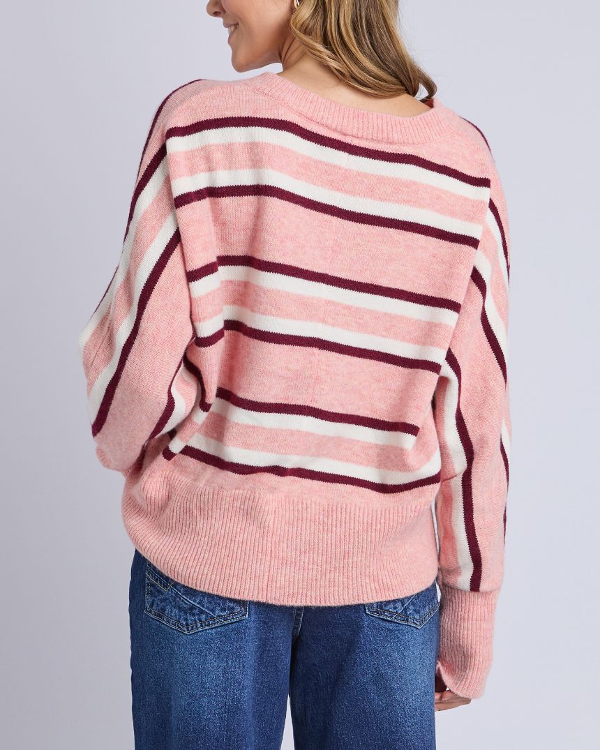 Elsa Stripe Knit Rose