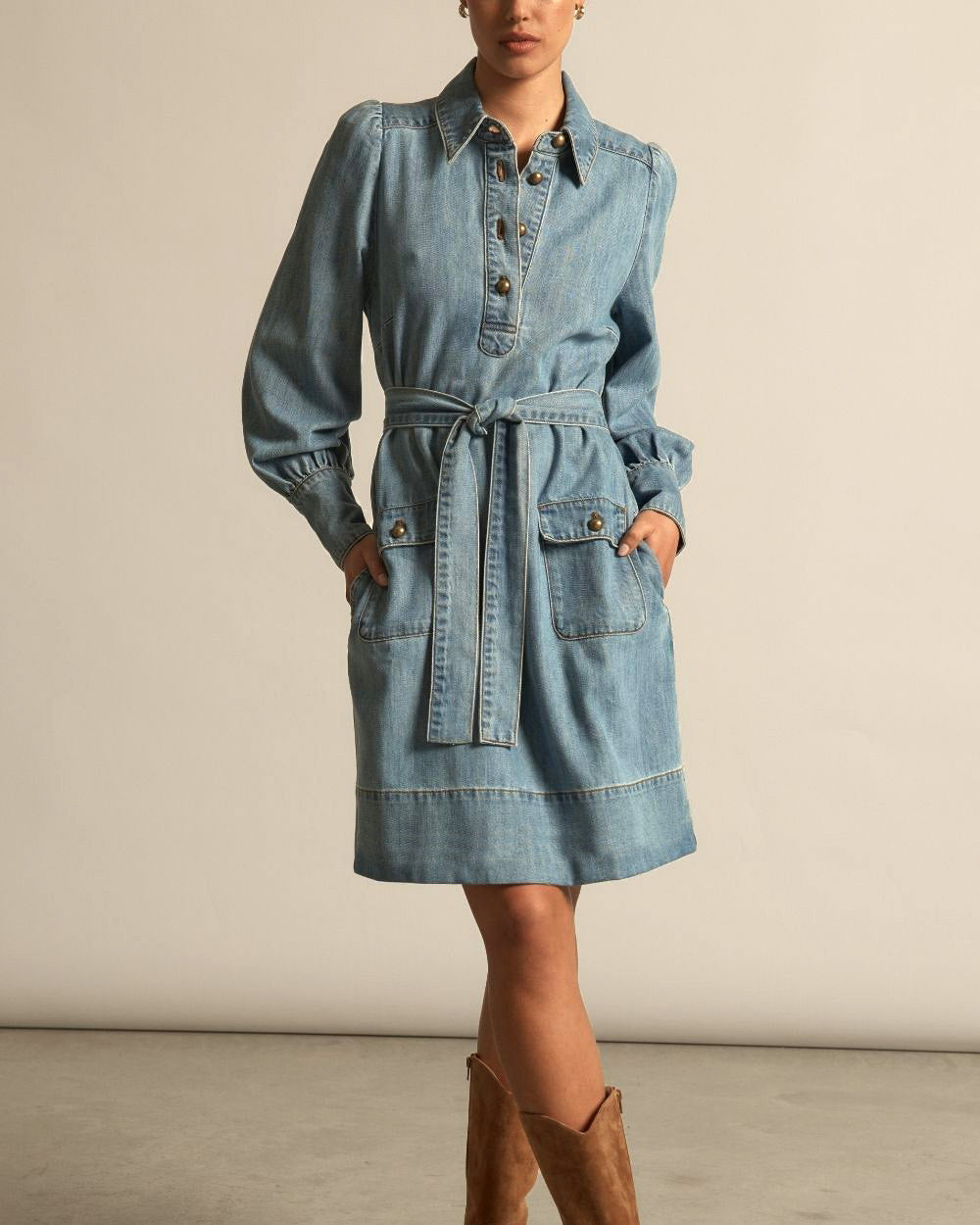 Opal Dress Light Washed Denim