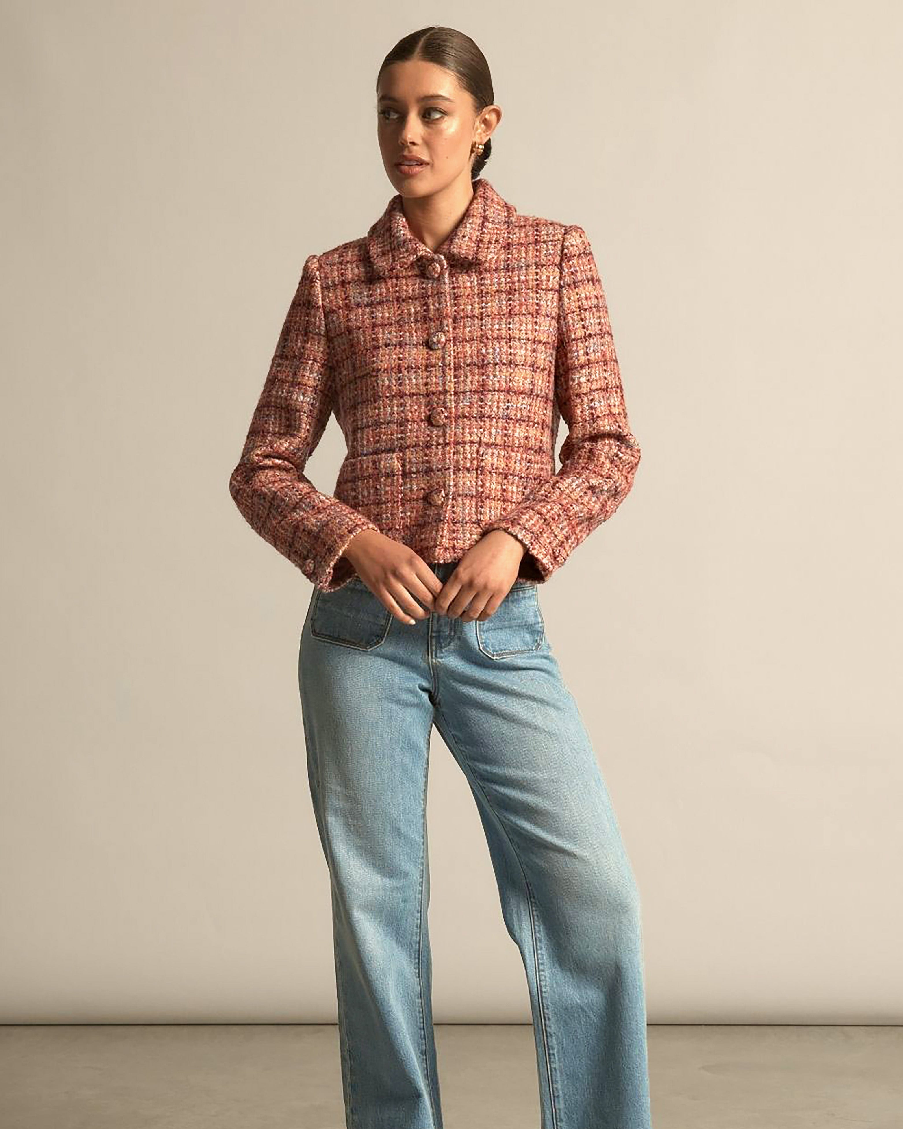 Plume Jacket Berry Check