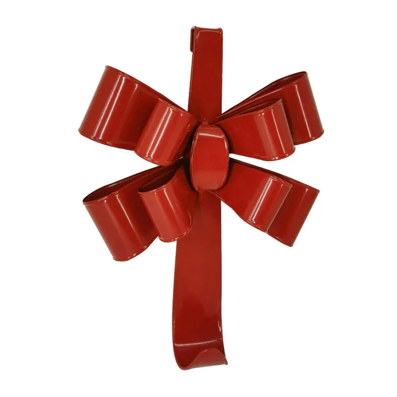 Bow Wreath Hanger Red Metal