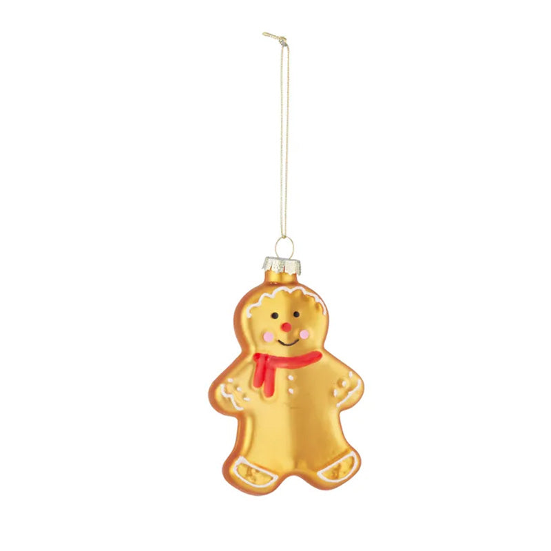 Gingerbread Man Glass Decoration
