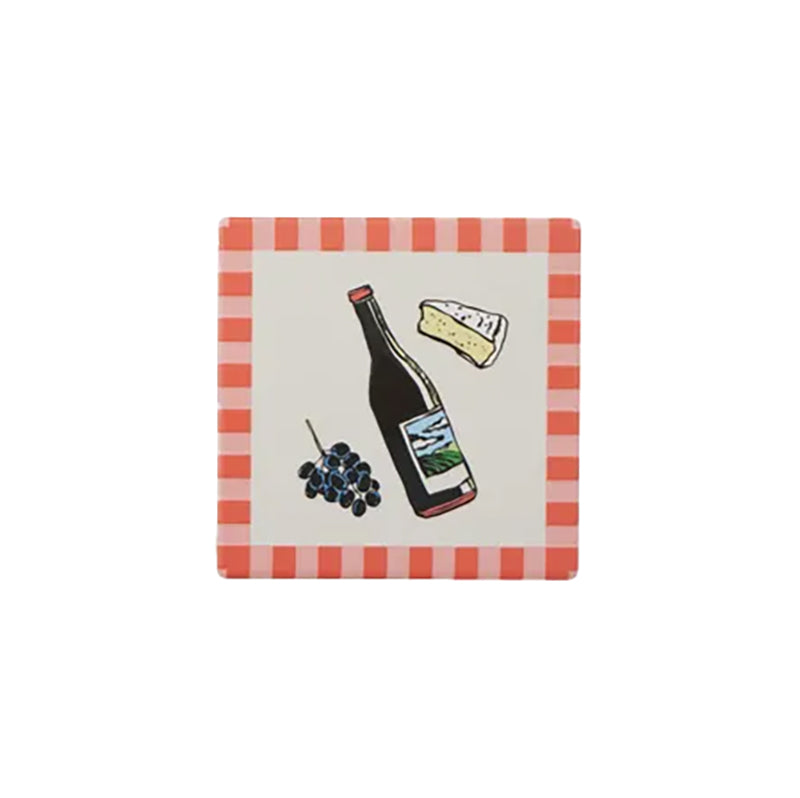 Sardinia Ceramic Coaster Wine + Cheese
